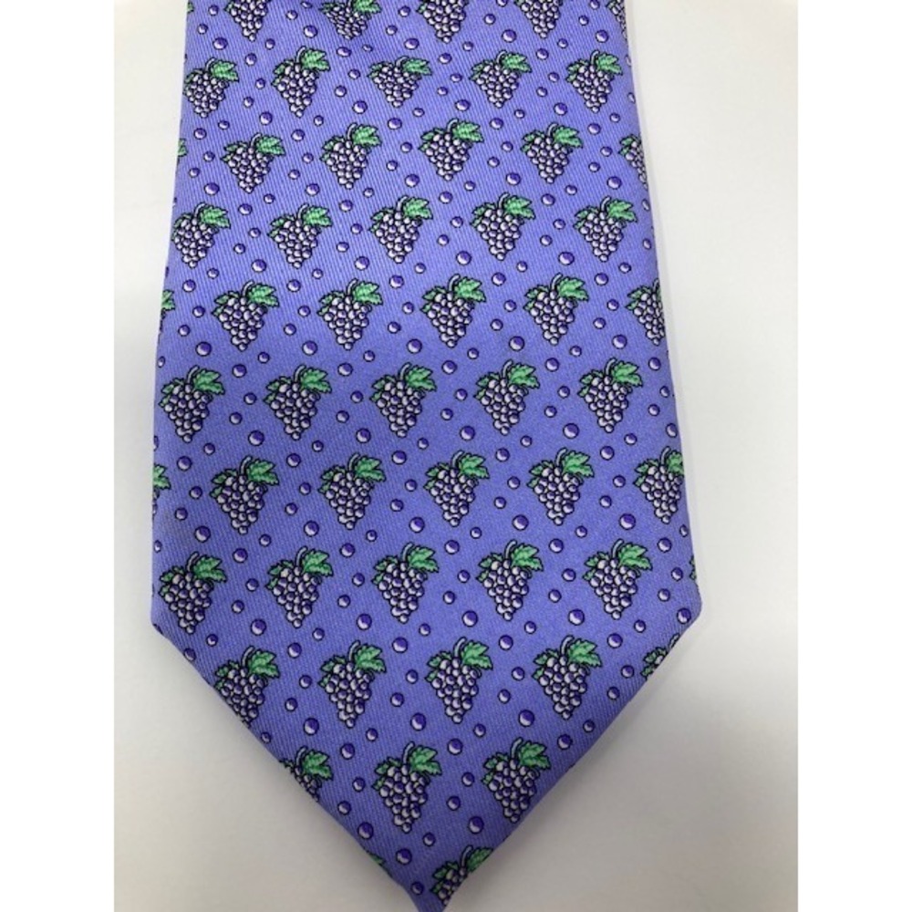 Vineyard Vines Martha's Vineyard Silk Men's Purplish with Grapes 59 x 3.25 - Picture 6 of 7